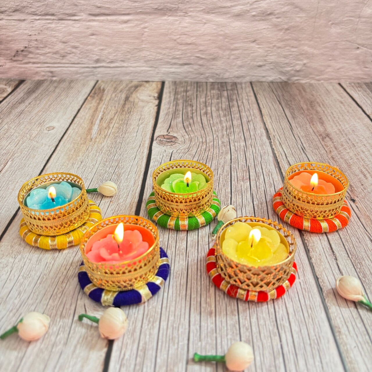 Bulk Small Tealight Candle Holder – Festive T-light Stand for Diwali, Navratri, Christmas, Hanukkah, Thanksgiving, Housewarming & Home Decor – Candle Stand for Centerpiece